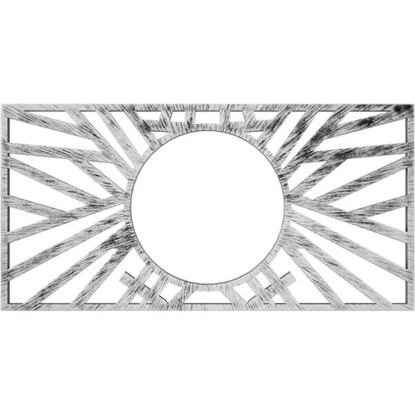 Ekena Millwork Hoover Architectural Grade PVC Pierced Medallion, 16"W x 8"H x 5 7/8"ID x 1/2"P, Antiqued Pewter CMPP16X08HOAPW - main